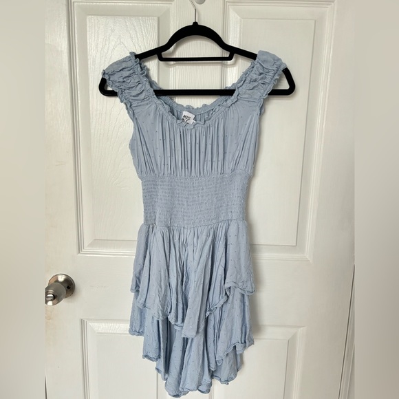 Princess Polly Blue Love Galore Romper Size: 4 - Picture 2 of 4